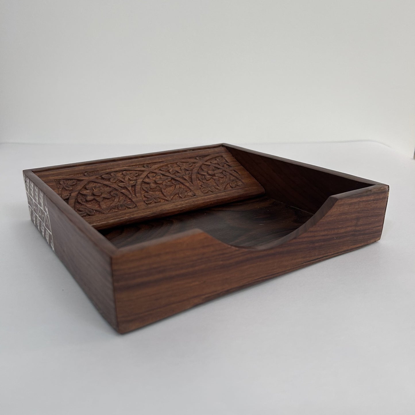 LEMONGINGER Hand-drawn Wooden Napkin Holder | Paper Napkin Dispenser