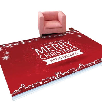 🎅 Nordic Christmas Floor Mat – Festive Printed Carpet for Holiday Home Décor