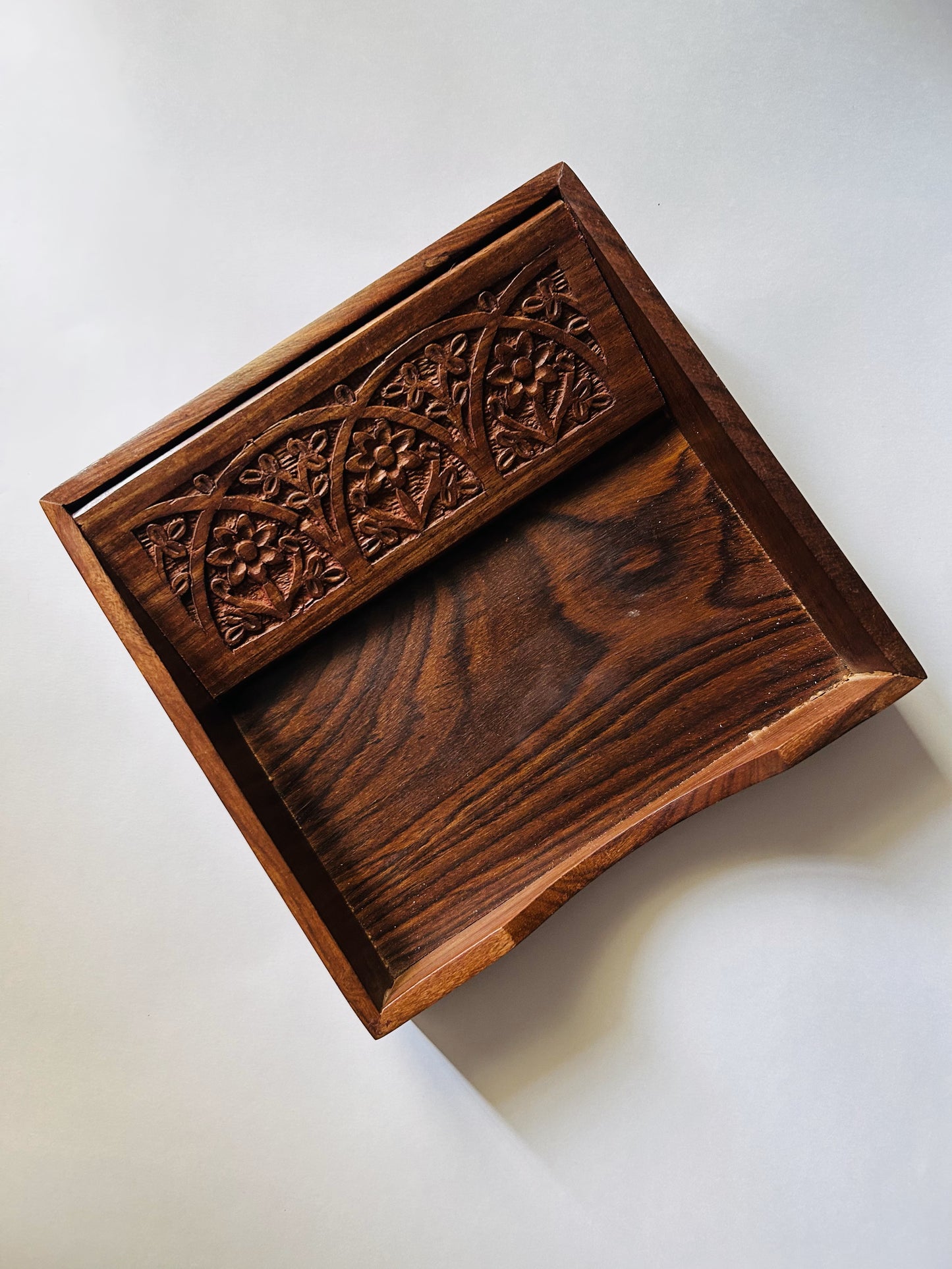 LEMONGINGER Hand-drawn Wooden Napkin Holder | Paper Napkin Dispenser