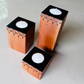 LEMONGINGER TASSELED CANDLE HOLDERS – Set of 3 candle holders made of Natural Solid Wood
