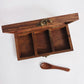 LEMONGINGER Rectangular Wooden Masala Box | Multi-utility wooden box for storage | Dry fruit box