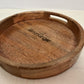 LEMONGINGER Wooden Round Tray for Serving | Breakfast Tea Coffee Serving Trays | Decorative Tray for Coffee Table Teapoy